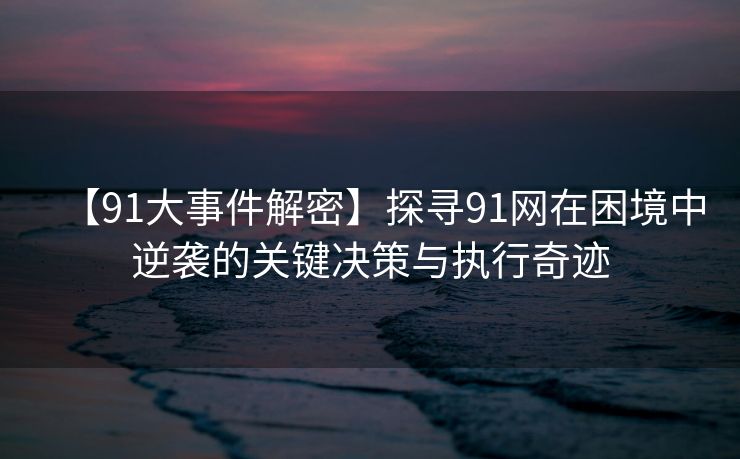 【91大事件解密】探寻91网在困境中逆袭的关键决策与执行奇迹